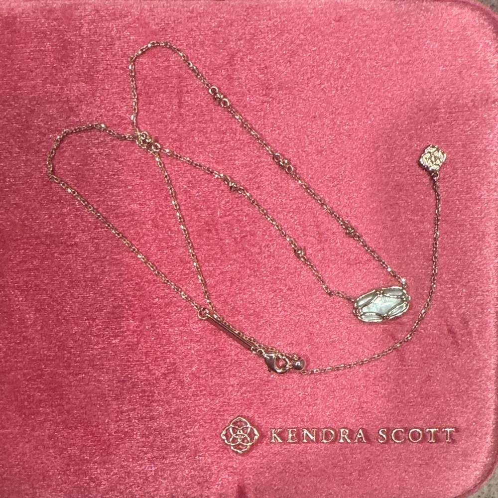 Kendra Scott Rose Gold Necklace with Clear Stone